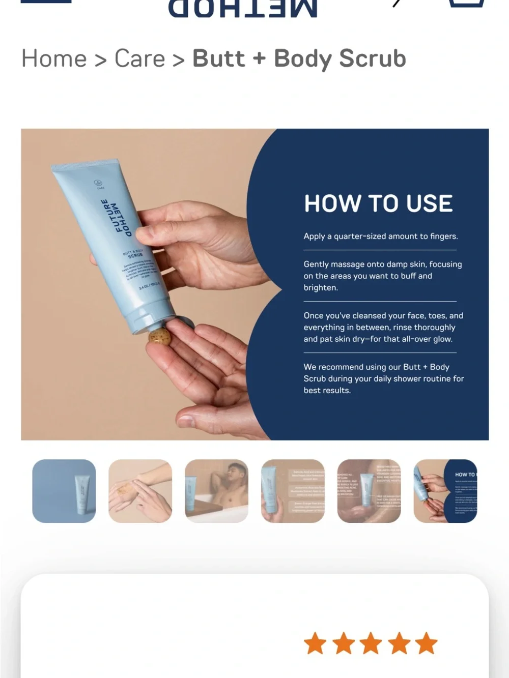 New/ Sealed Future Method Butt & Body Scrub & Soothing Cream Set 3.4 oz each